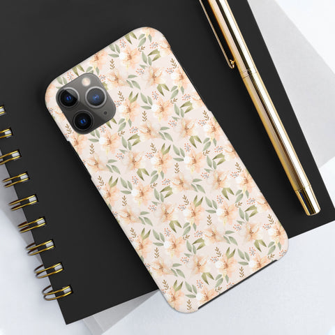 Pink Floral - iPhone Tough Cases - phone cases