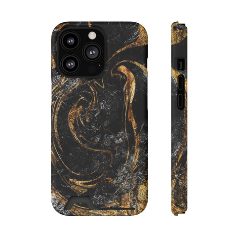 Golden Liquid Marble - Card Holder Cases iPhone 13 Pro Matte With gift packaging - phone cases