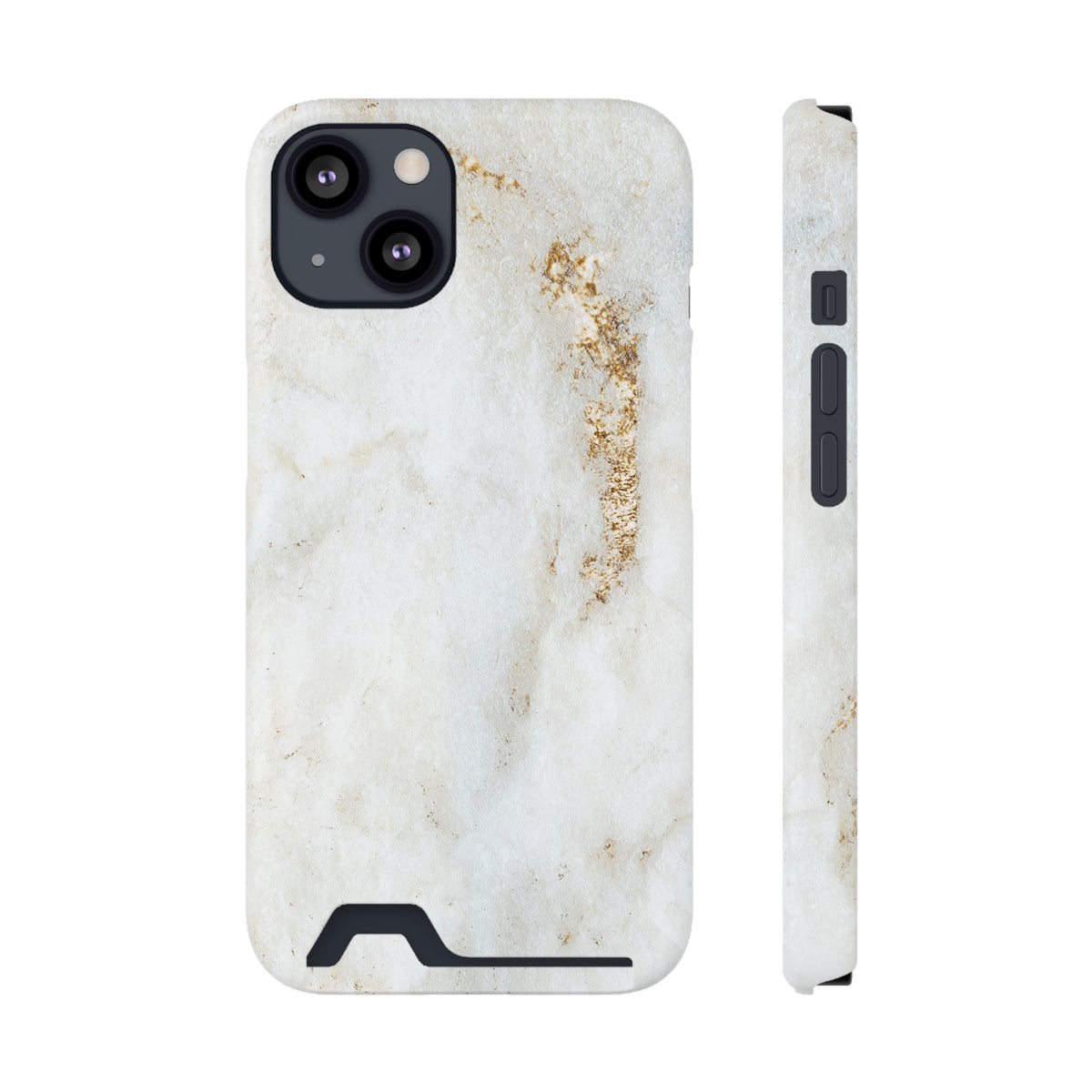 White Golden Marble - Card Holder Cases iPhone 13 Glossy Without gift packaging - phone cases