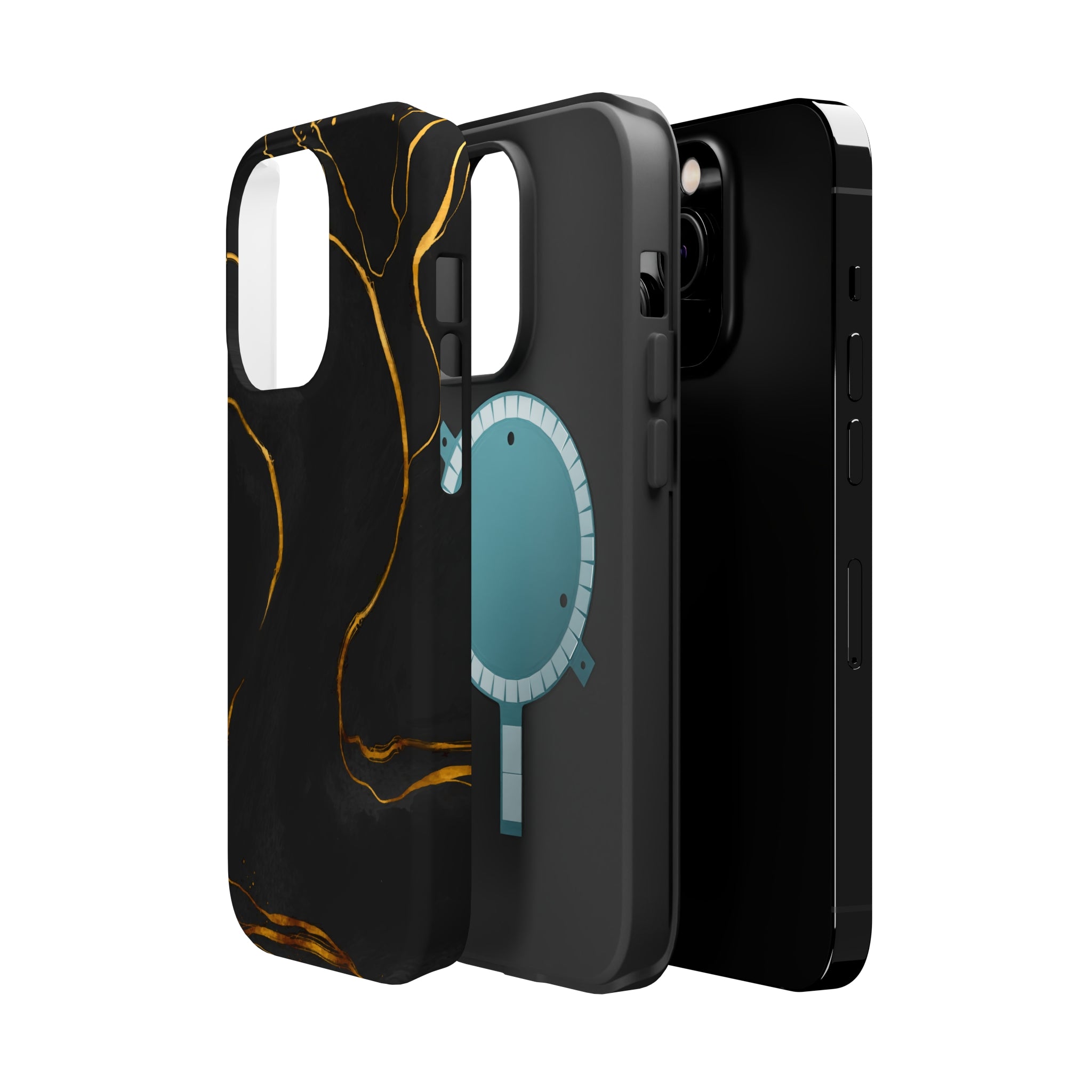 Black Cheetah Golden Marble - MagSafe Cases - phone cases