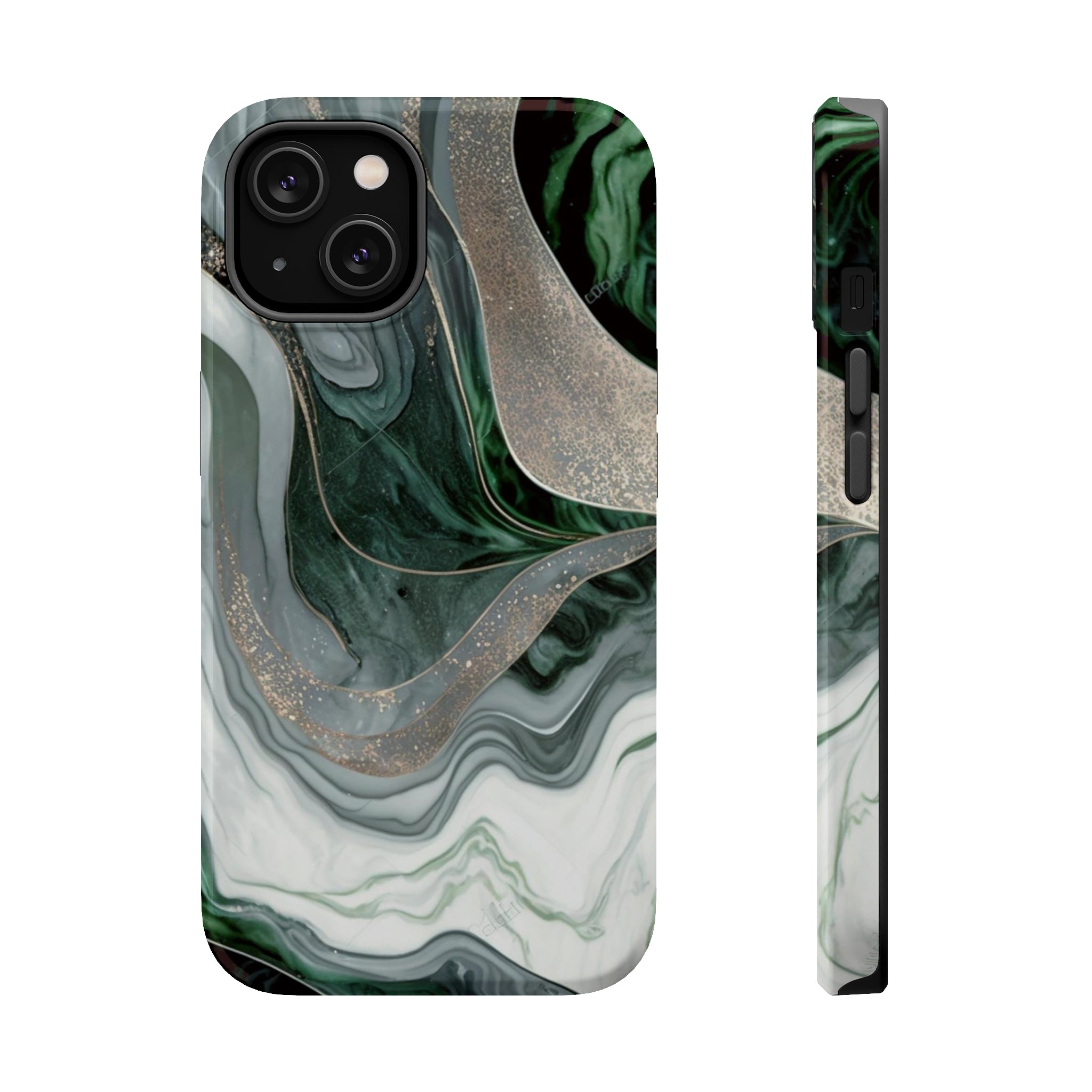 Green Marble - MagSafe Cases iPhone 14 Glossy - phone cases