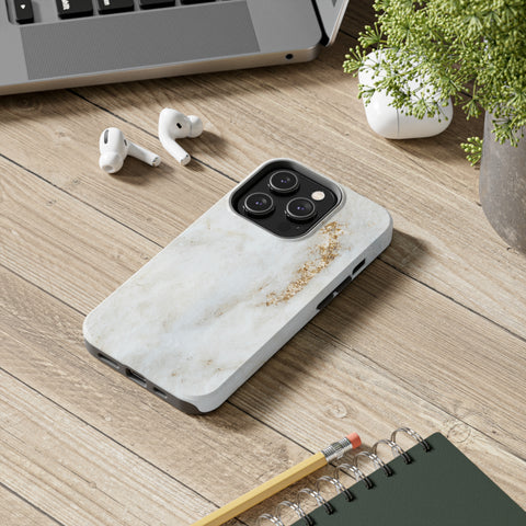 White Golden Marble - iPhone Tough Cases - phone cases