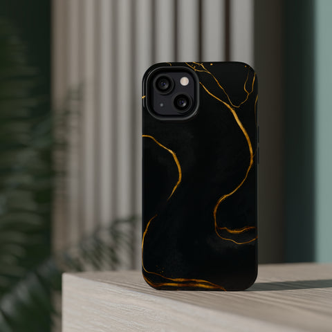 Black Cheetah Golden Marble - MagSafe Cases - phone cases