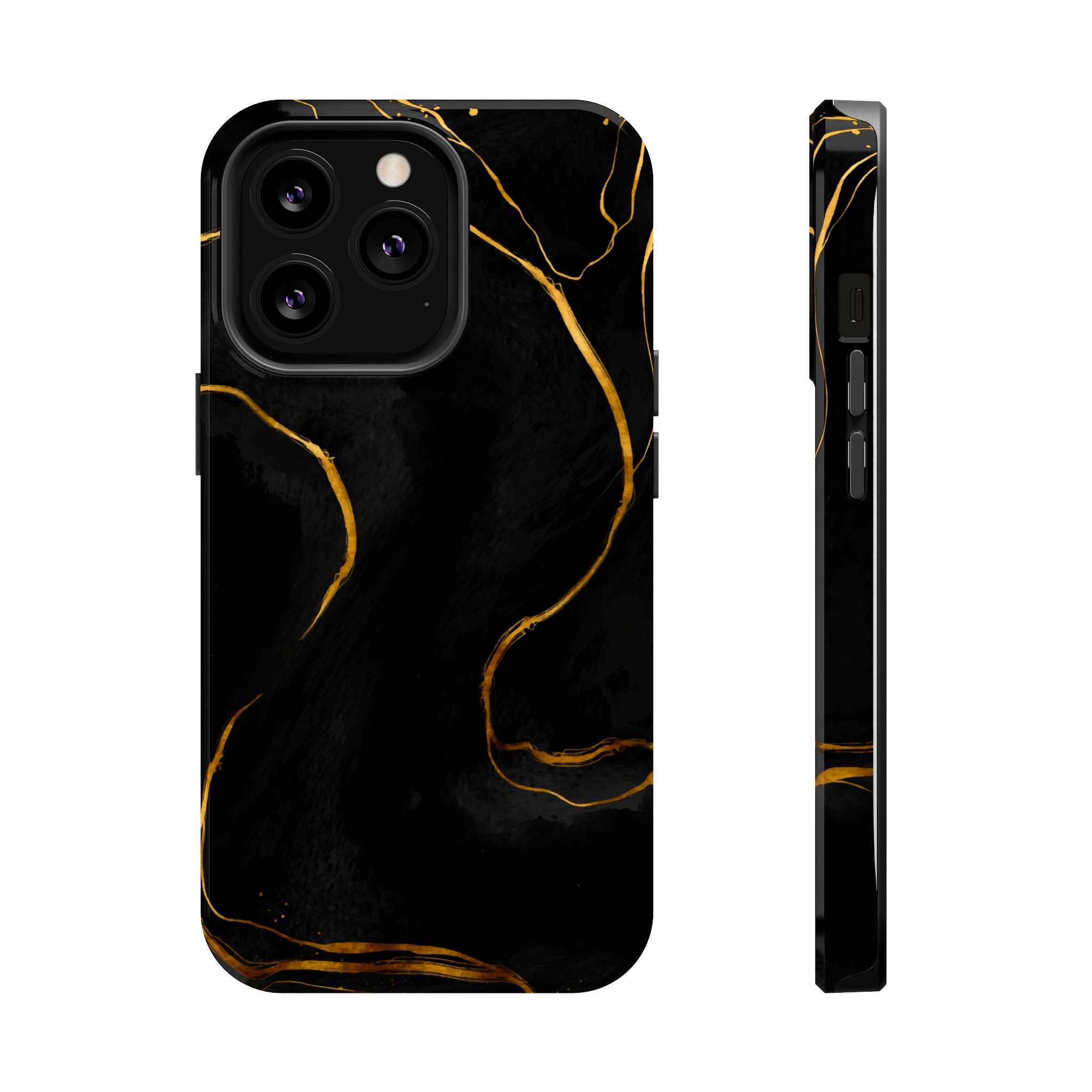 Black Cheetah Golden Marble - MagSafe Cases iPhone 13 Pro Glossy - phone cases