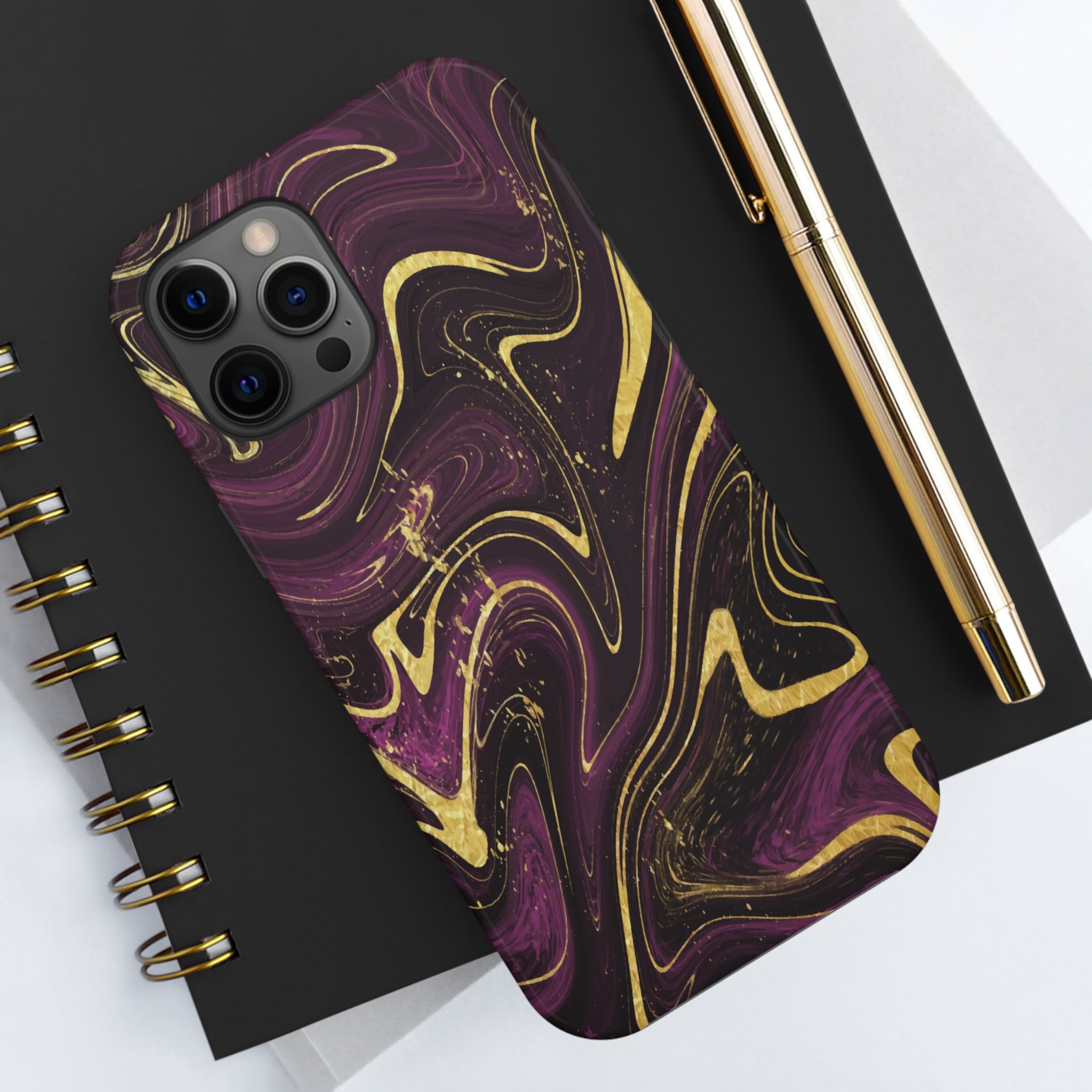 Golden liquid marble - iPhone Tough Cases - phone cases