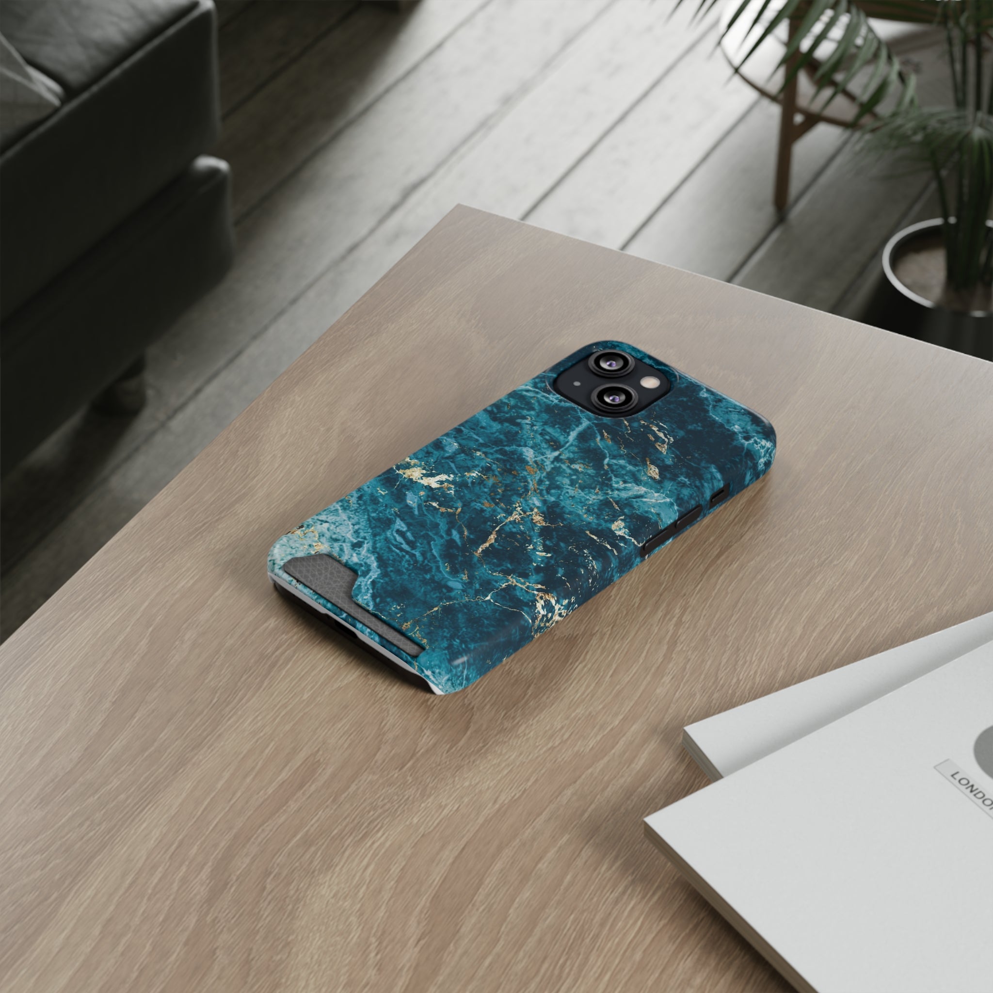 Liquid Blue marble - Card Holder Cases - phone cases