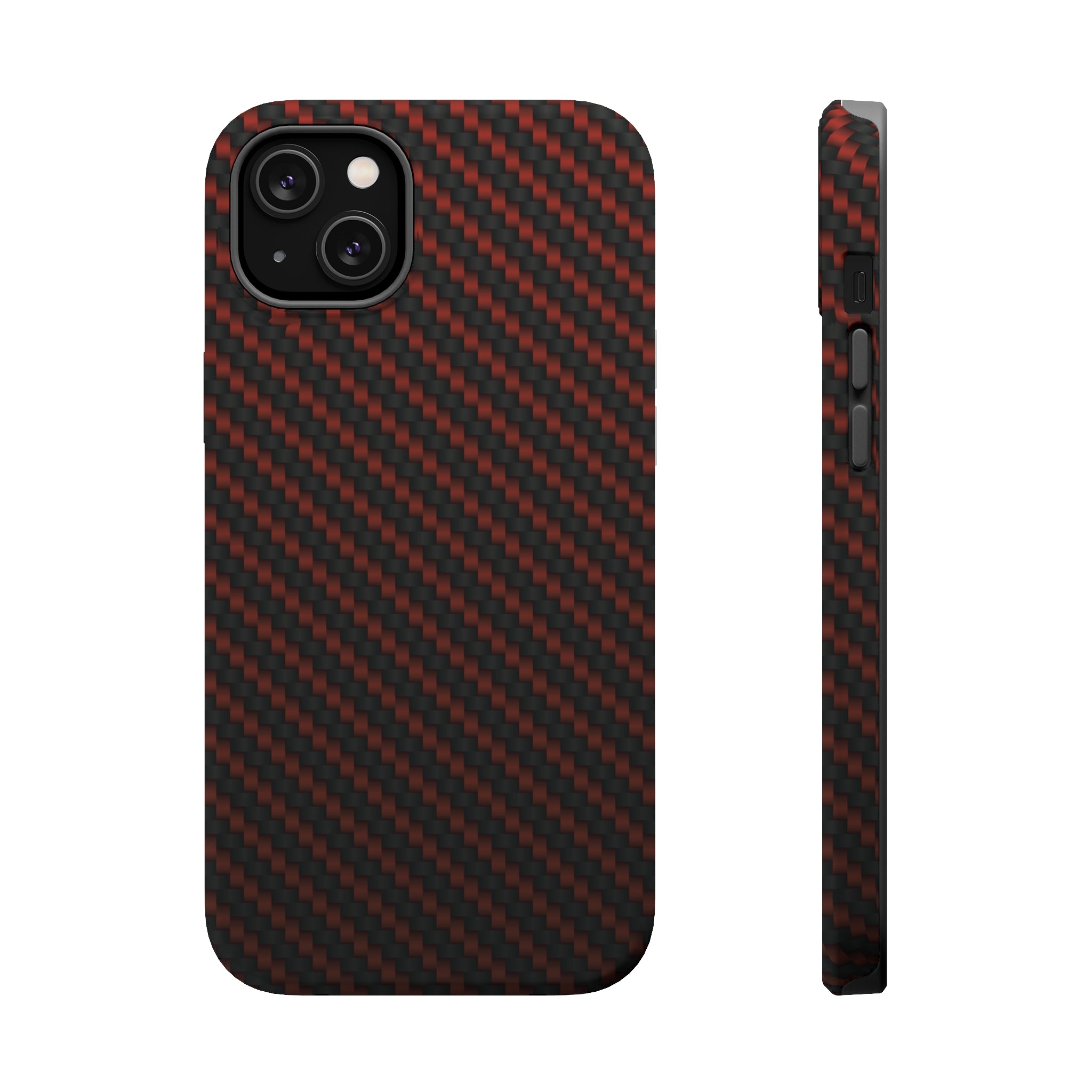 Red carbon fiber - MagSafe Cases iPhone 14 Plus Matte - phone cases