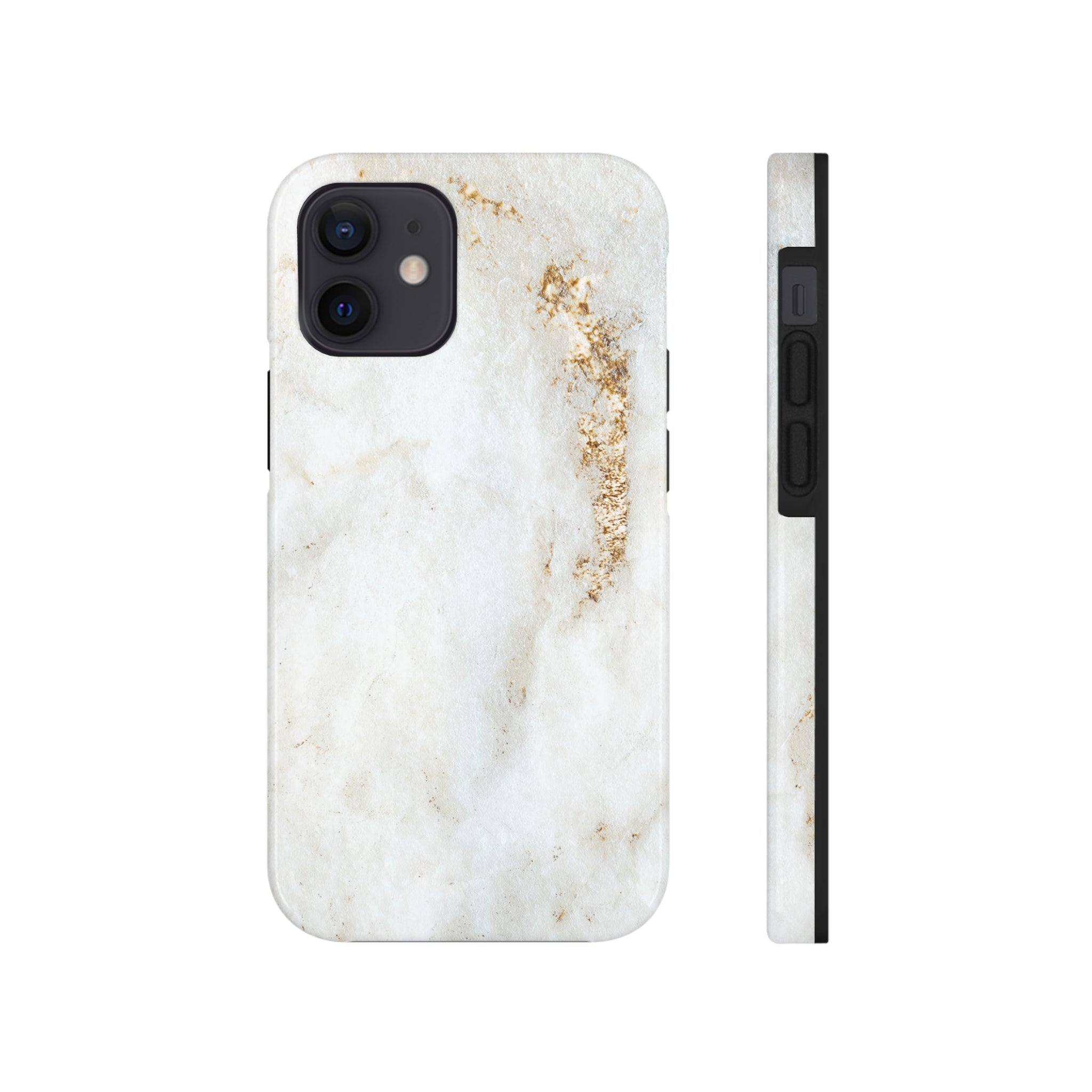 White Golden Marble - iPhone Tough Cases iPhone 12 Mini - phone cases