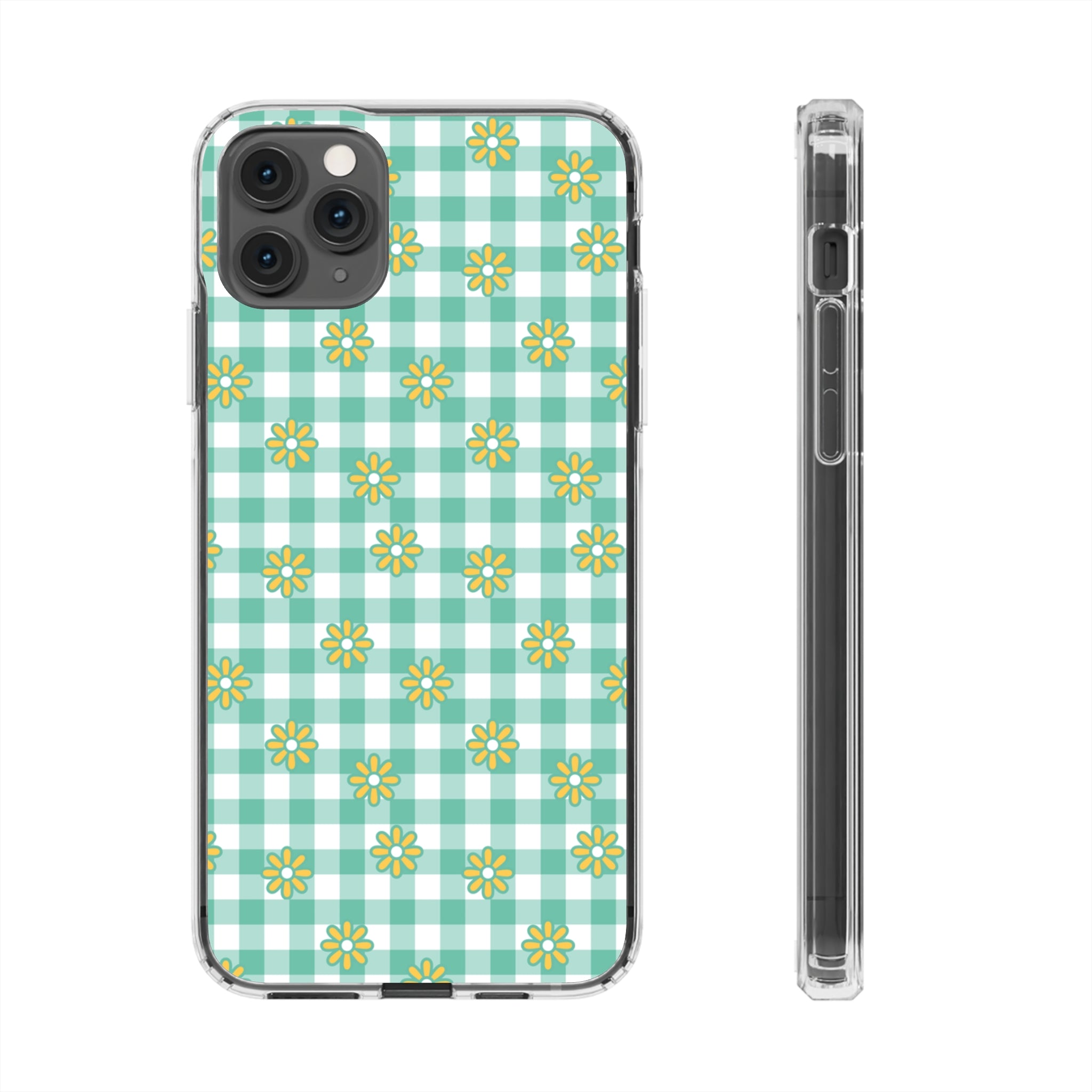 Checkerboard Flower - iPhone Clear Cases iPhone 11 Pro Max Without gift packaging - phone cases