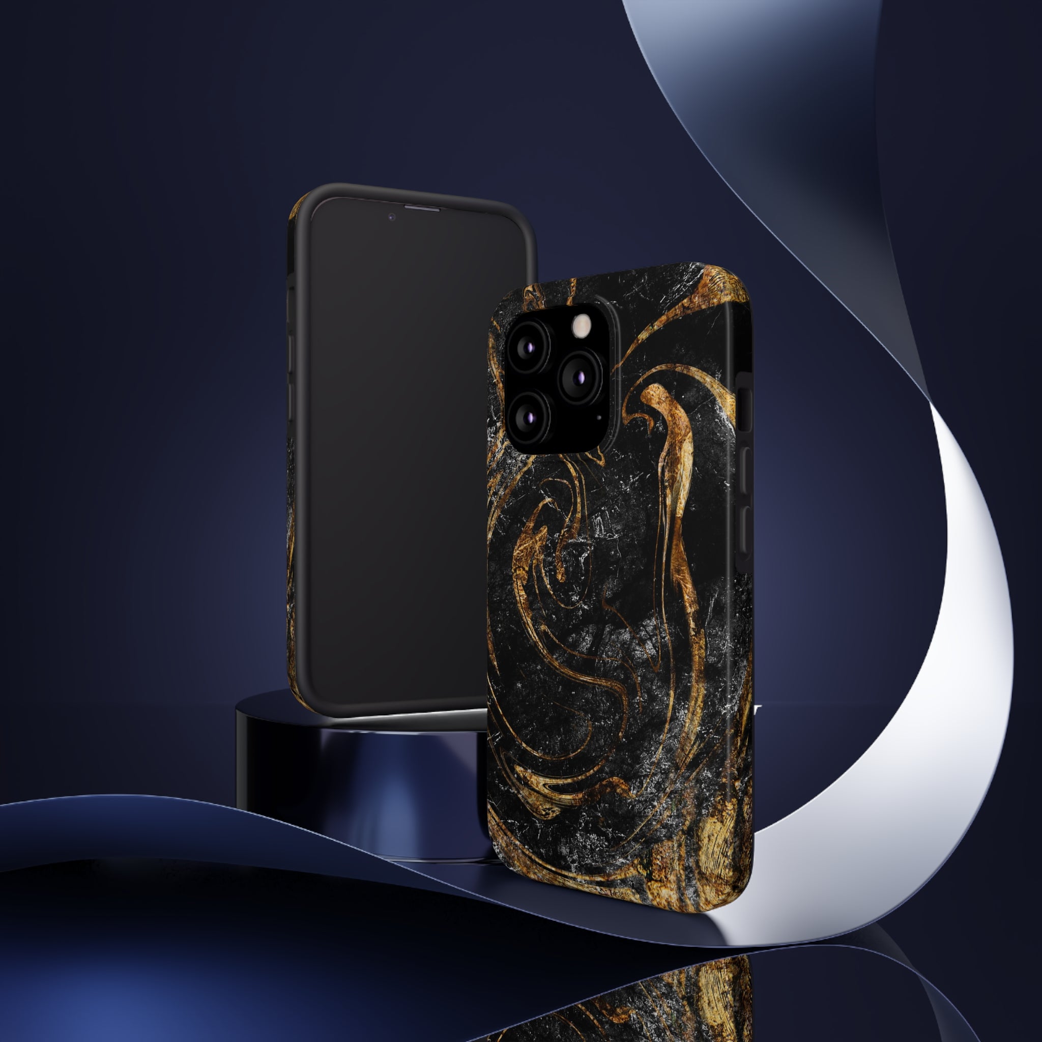 Golden Liquid Marble - iPhone Tough Cases - phone cases