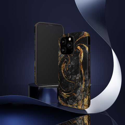 Golden Liquid Marble - iPhone Tough Cases - phone cases