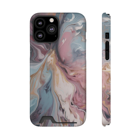 Liquid colored marble - Card Holder Cases iPhone 13 Pro Max Matte Without gift packaging - phone cases