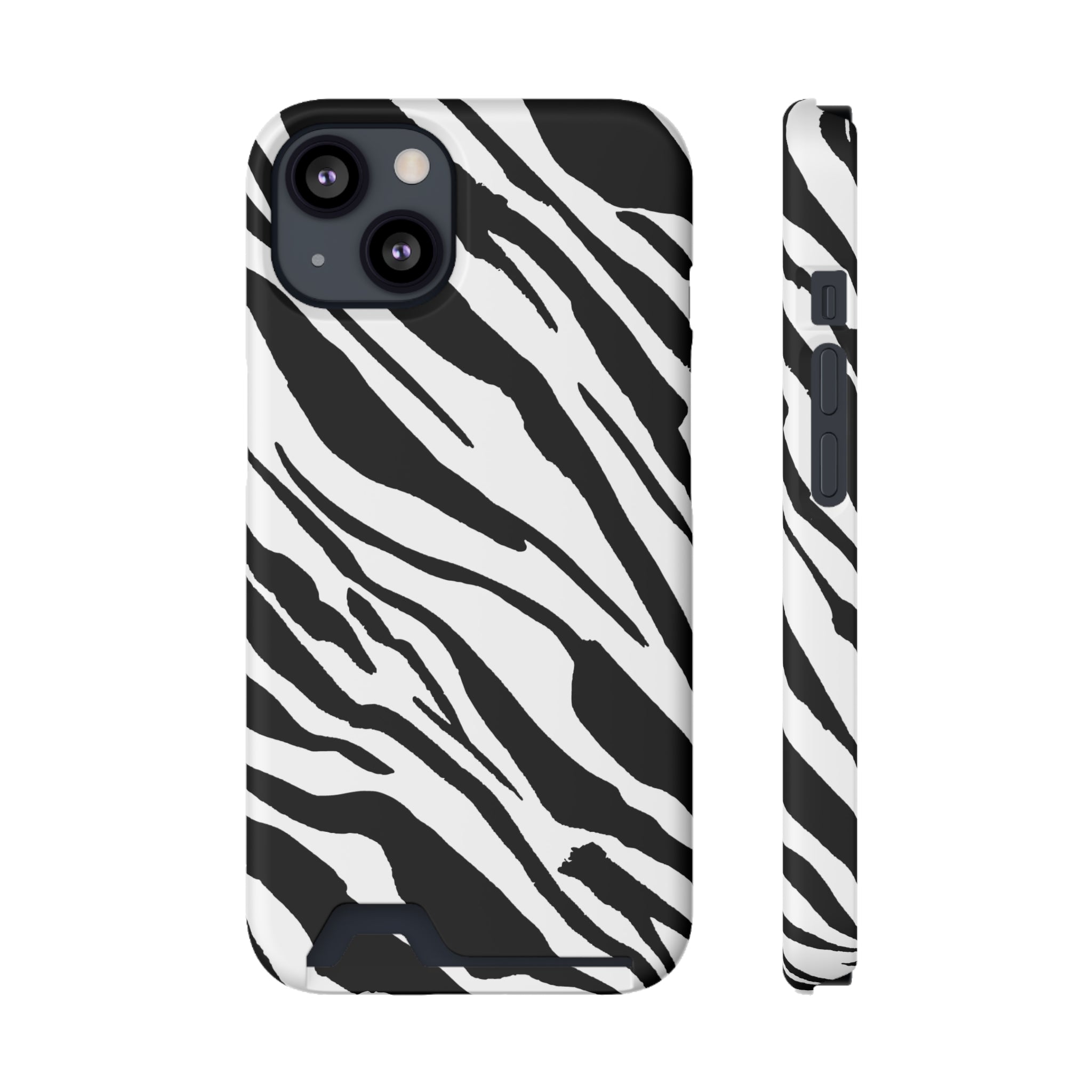 Zebra Black Wait - Card Holder Cases iPhone 13 Matte Without gift packaging - phone cases