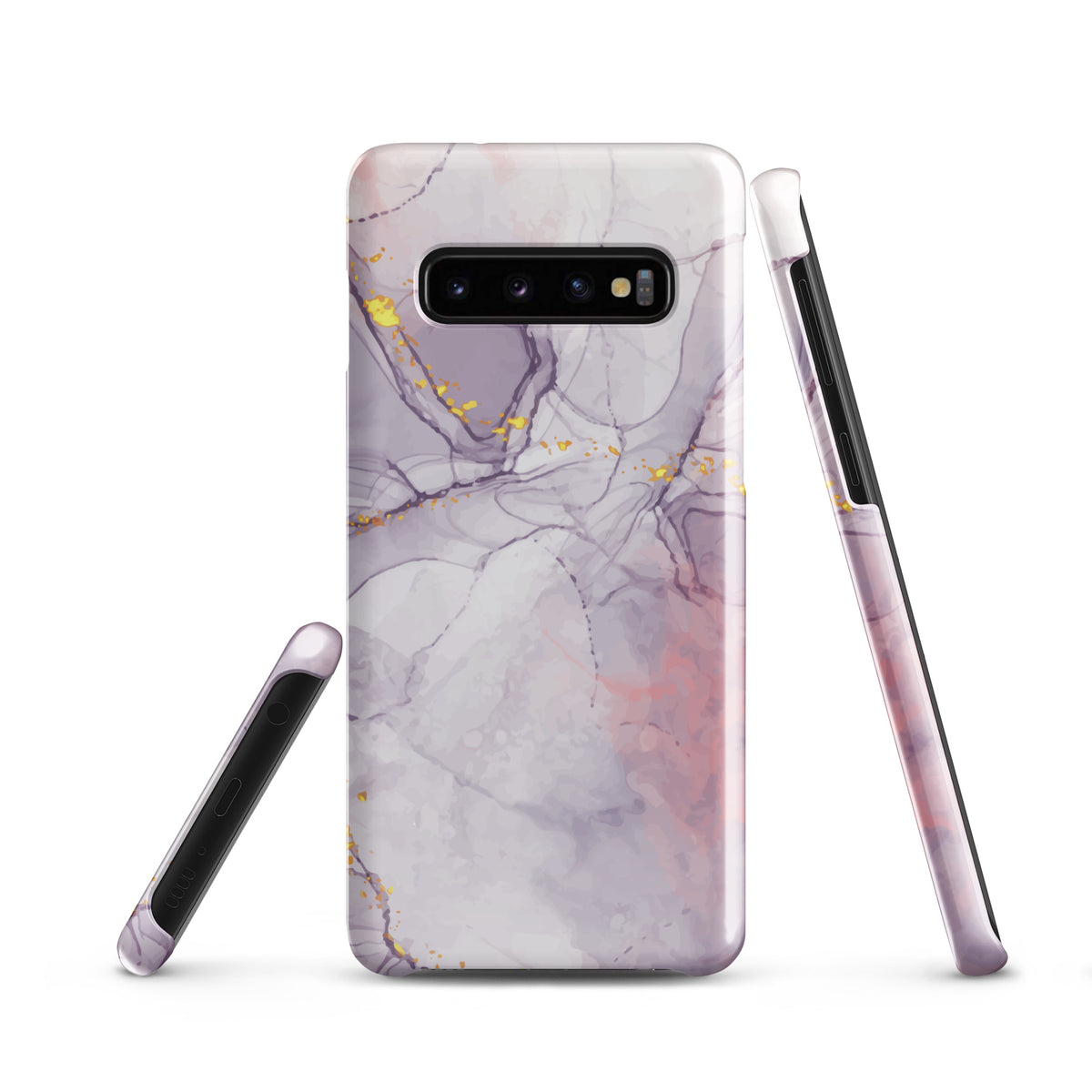 White Liquid Marble - Samsung Snap case Glossy Samsung Galaxy S10 - phone cases