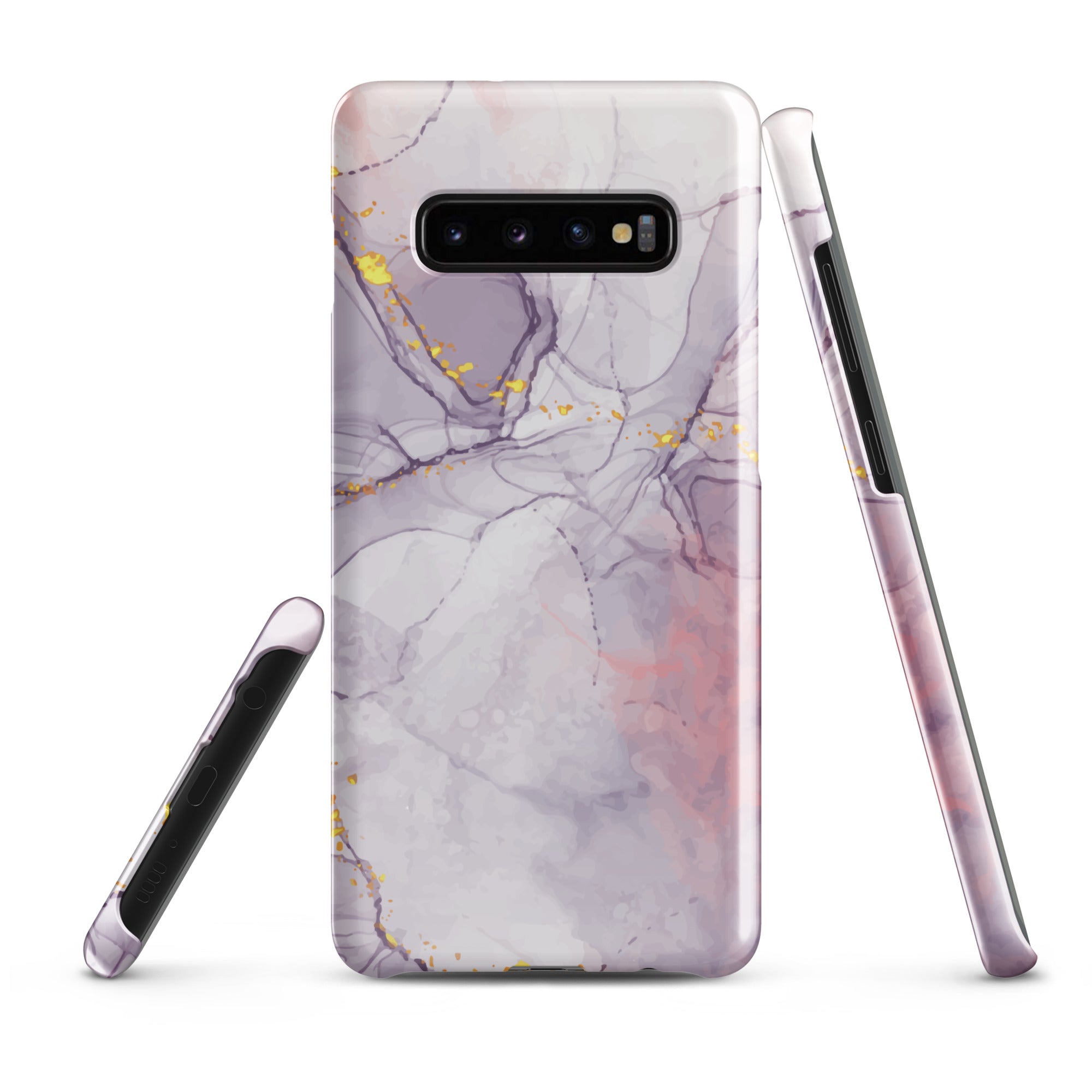 White Liquid Marble - Samsung Snap case Glossy Samsung Galaxy S10 Plus - phone cases