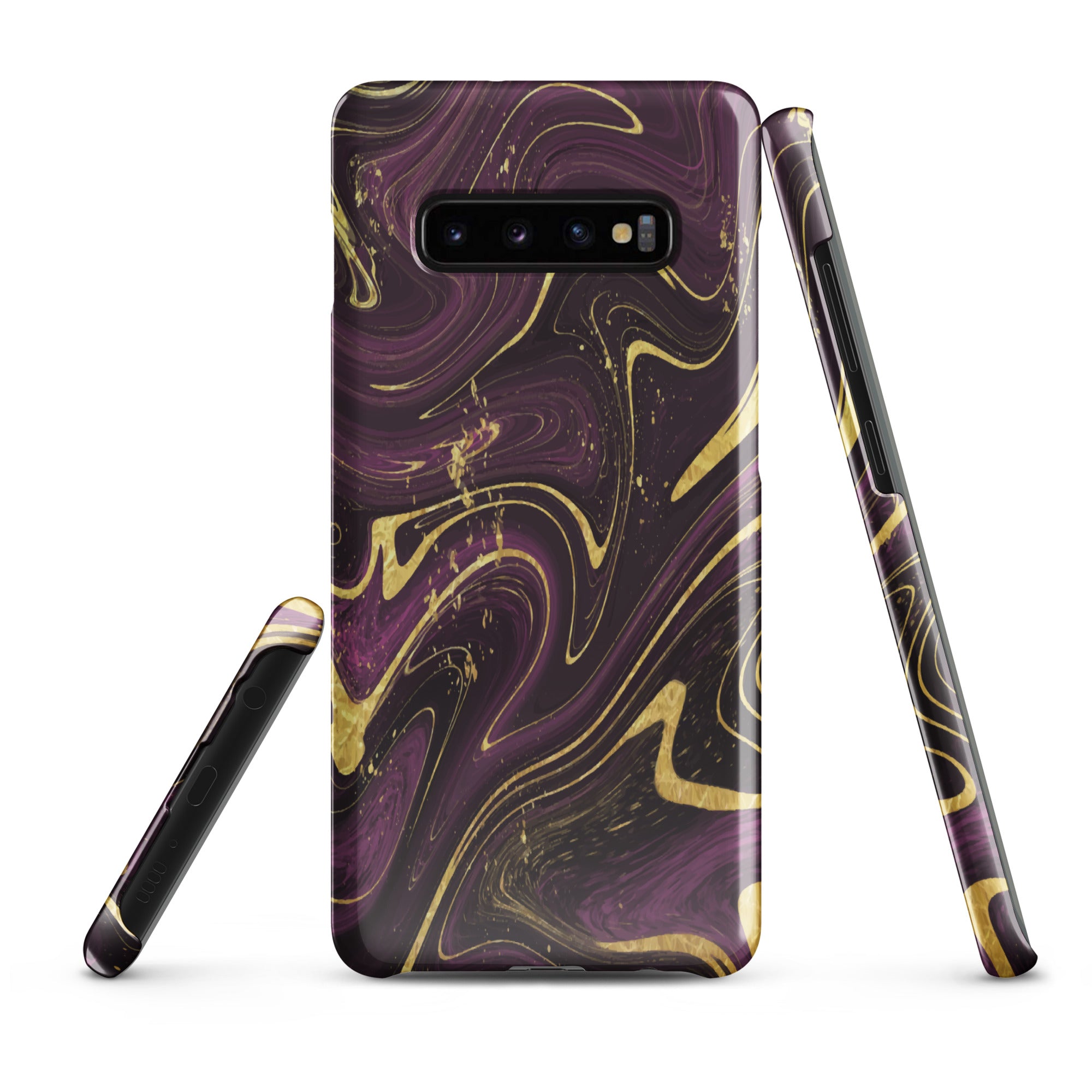 Golden Liquid Marble - Samsung Snap case Glossy Samsung Galaxy S10 Plus - phone cases