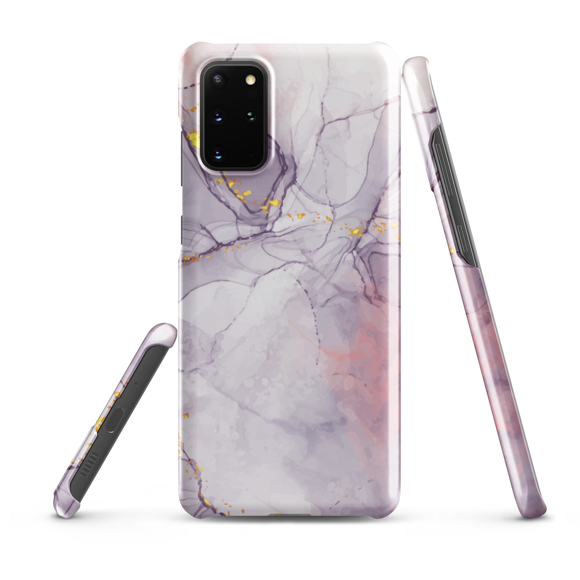 White Liquid Marble - Samsung Snap case Glossy Samsung Galaxy S20 Plus - phone cases