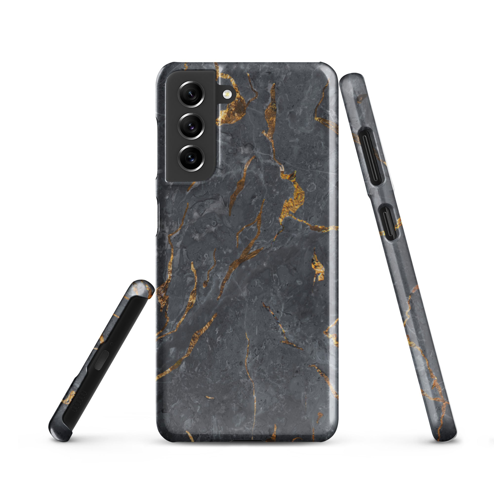 Black Golden Marble - Samsung Snap case Glossy Samsung Galaxy S21 - phone cases