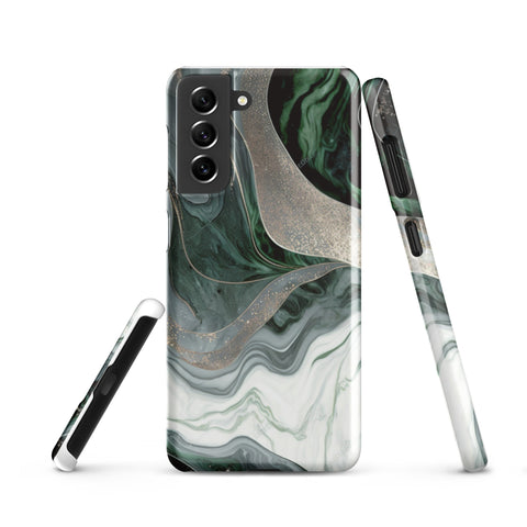 Green Marble - Samsung Snap case Glossy Samsung Galaxy S21 - phone cases