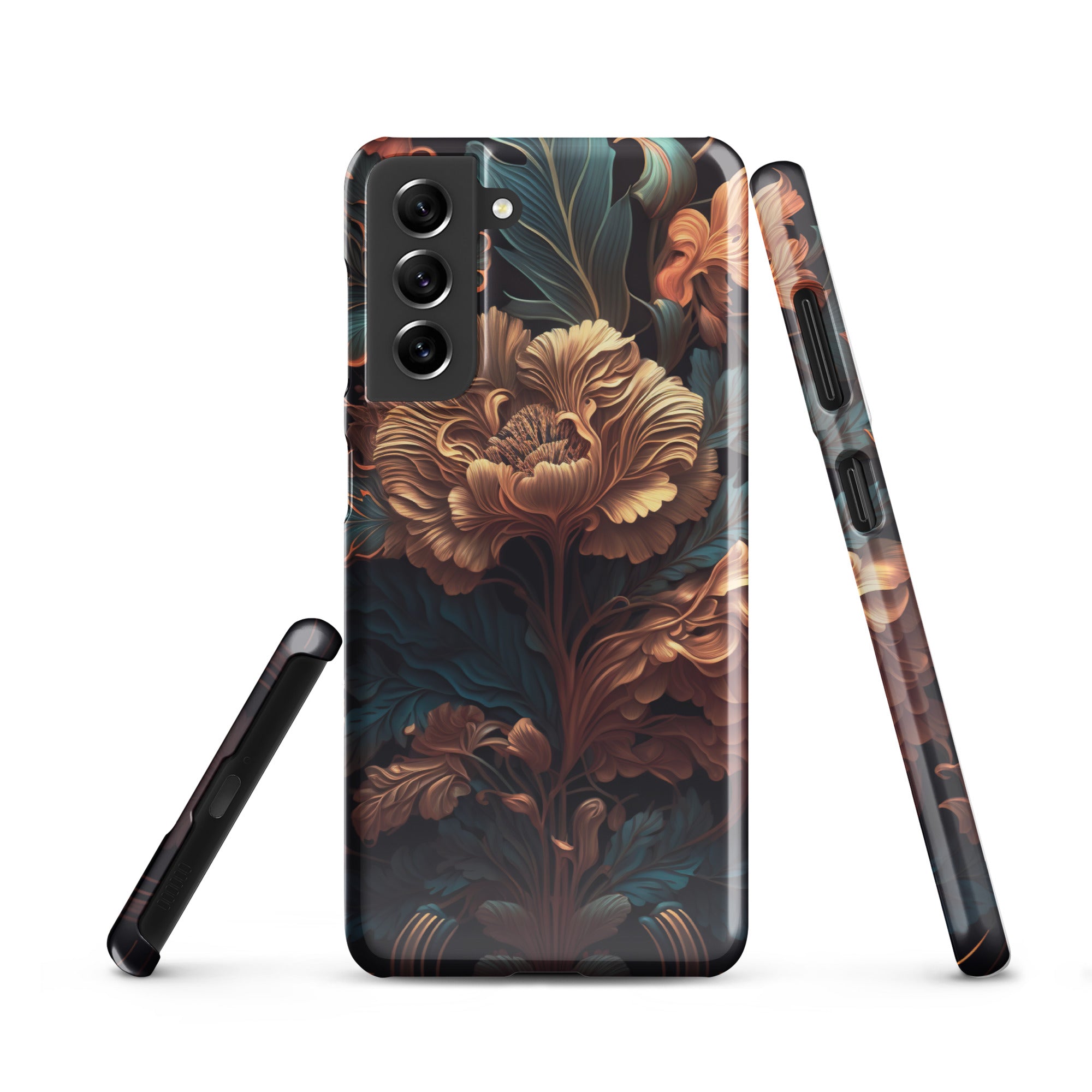 Dark floral - Samsung Snap case Glossy Samsung Galaxy S21 - phone cases