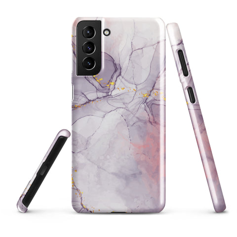 White Liquid Marble - Samsung Snap case Glossy Samsung Galaxy S21 Plus - phone cases