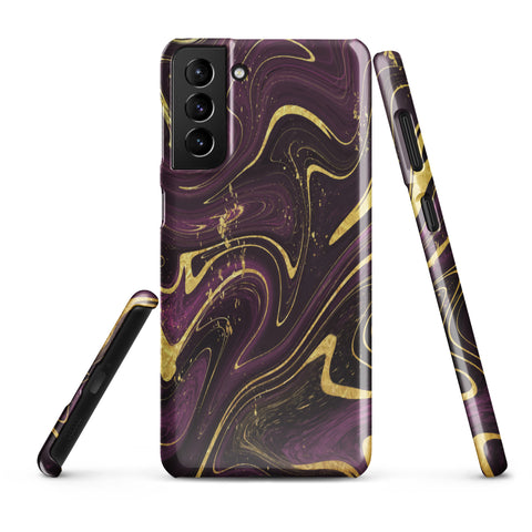 Golden Liquid Marble - Samsung Snap case Glossy Samsung Galaxy S21 Plus - phone cases