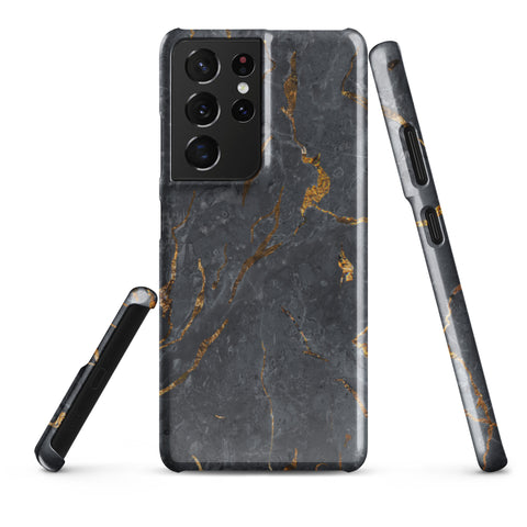 Black Golden Marble - Samsung Snap case Glossy Samsung Galaxy S21 Ultra - phone cases