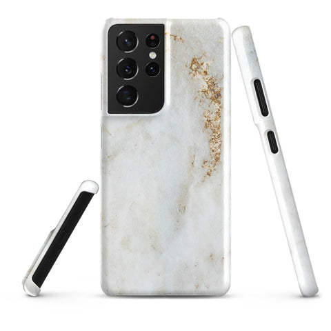 White Golden Marble - Samsung Snap case Glossy Samsung Galaxy S21 Ultra - phone cases