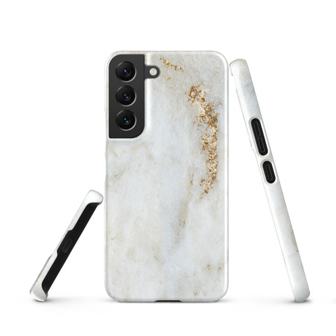 White Golden Marble - Samsung Snap case Glossy Samsung Galaxy S22 - phone cases