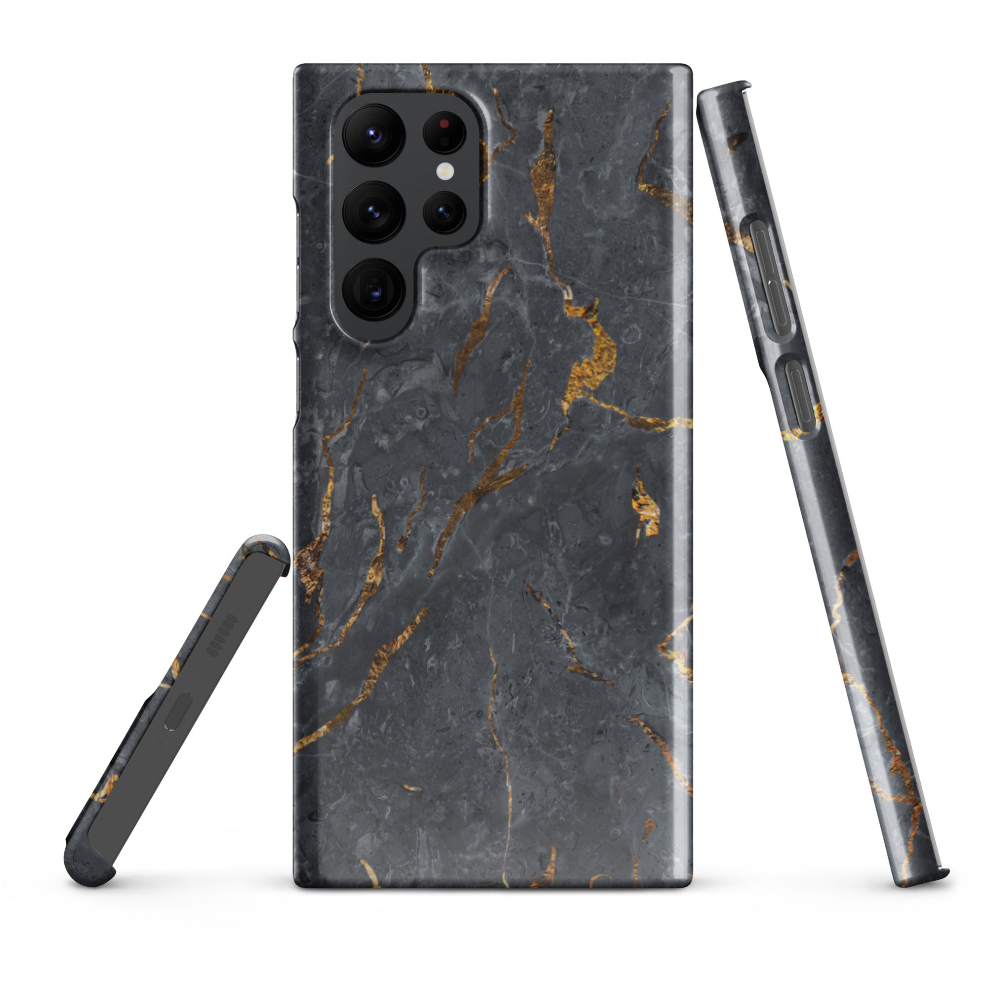 Black Golden Marble - Samsung Snap case Glossy Samsung Galaxy S22 Ultra - phone cases