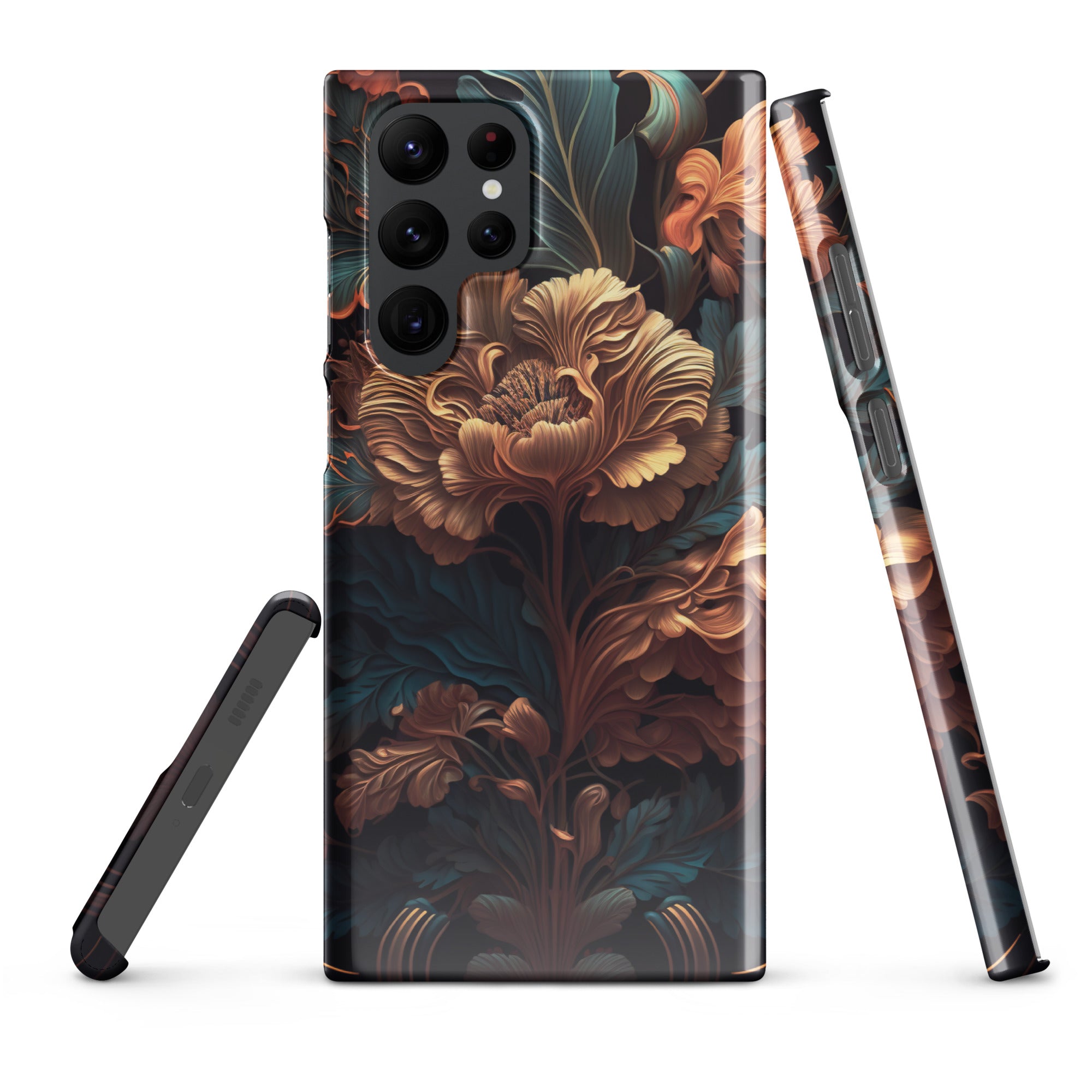 Dark floral - Samsung Snap case Glossy Samsung Galaxy S22 Ultra - phone cases