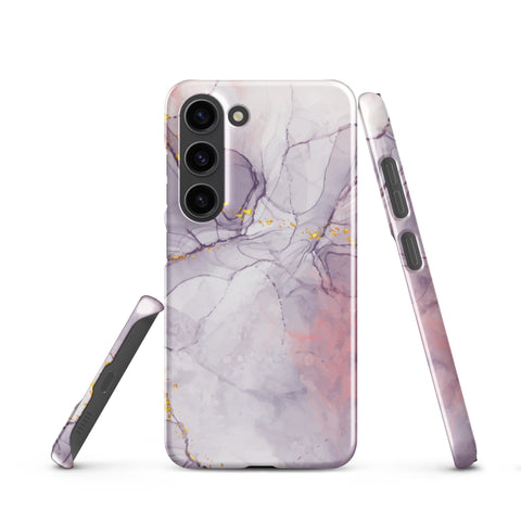 White Liquid Marble - Samsung Snap case Glossy Samsung Galaxy S23 - phone cases