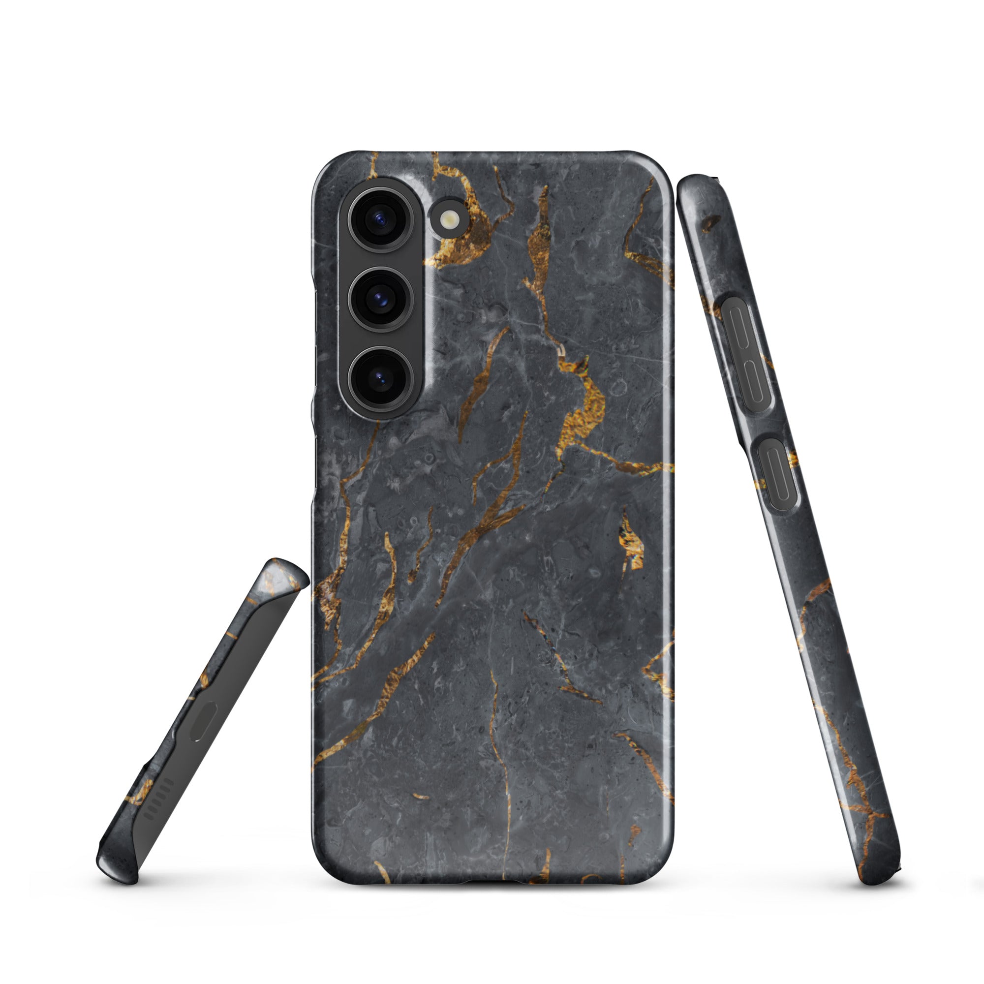 Black Golden Marble - Samsung Snap case Glossy Samsung Galaxy S23 - phone cases