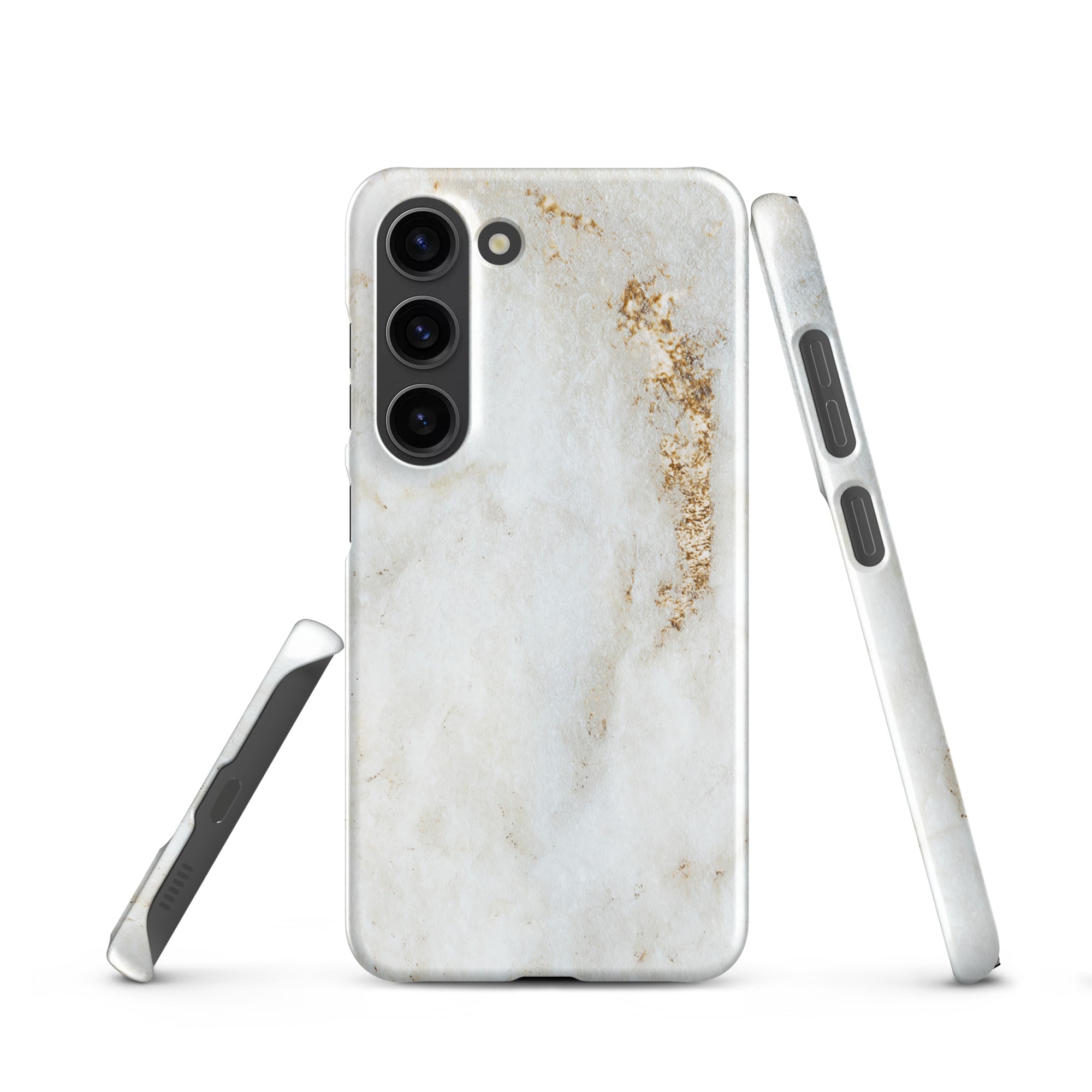 White Golden Marble - Samsung Snap case Glossy Samsung Galaxy S23 - phone cases