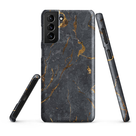 Black Golden Marble - Samsung Snap case Matte Samsung Galaxy S21 Plus - phone cases