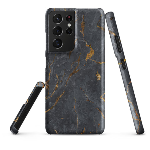 Black Golden Marble - Samsung Snap case Matte Samsung Galaxy S21 Ultra - phone cases