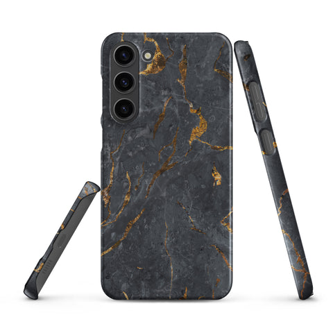 Black Golden Marble - Samsung Snap case Matte Samsung Galaxy S23 Plus - phone cases