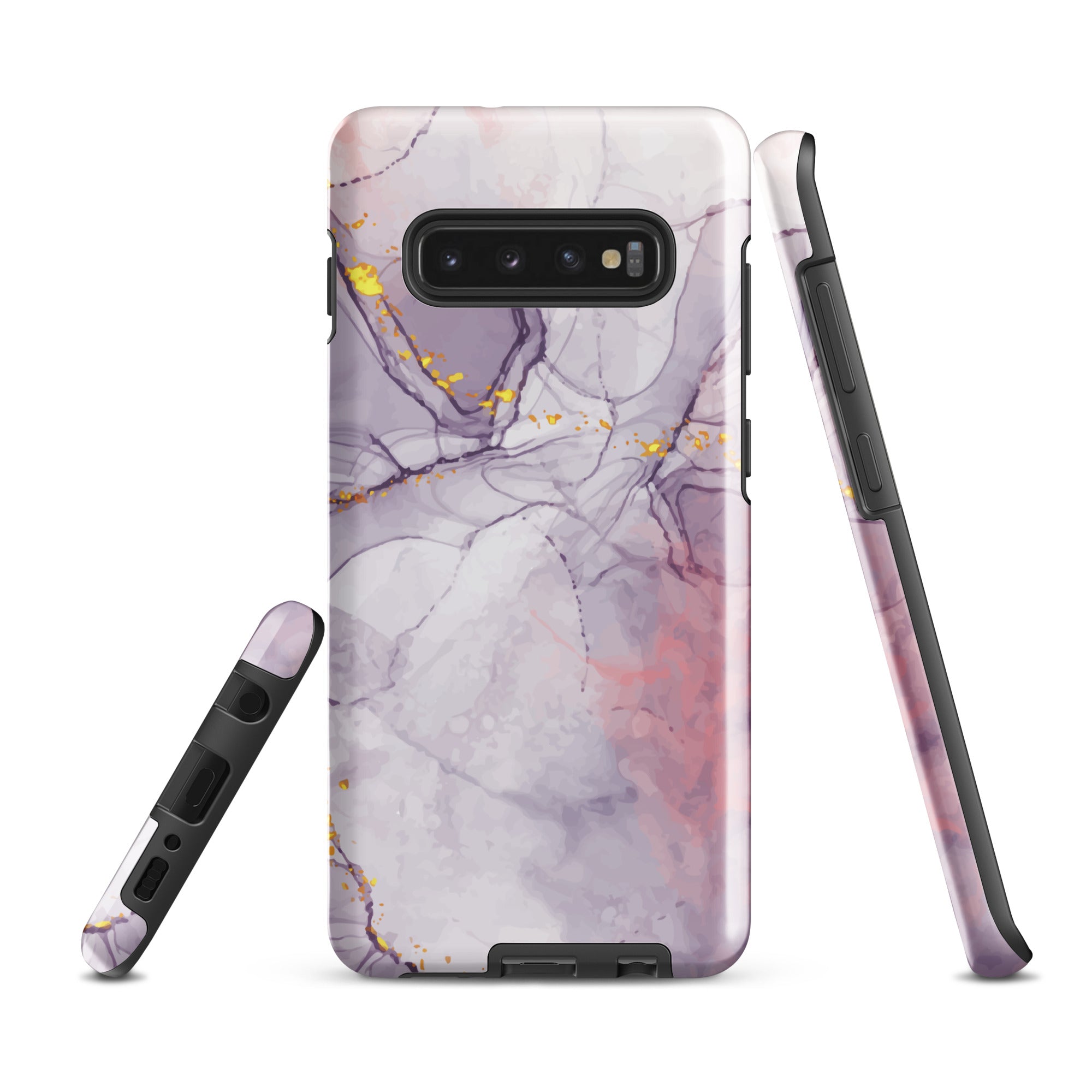 White Liquid Marble - Samsung Tough Case Glossy Samsung Galaxy S10 Plus - phone cases