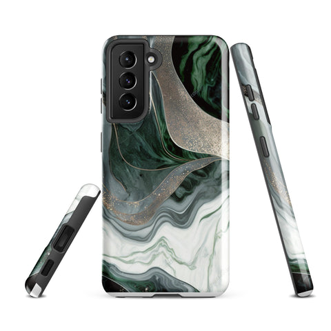 Green Marble - Samsung Tough Case Glossy Samsung Galaxy S21 FE - phone cases