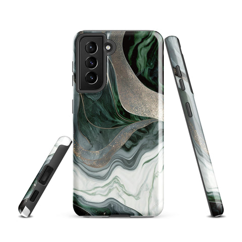 Green Marble - Samsung Tough Case Glossy Samsung Galaxy S21 - phone cases