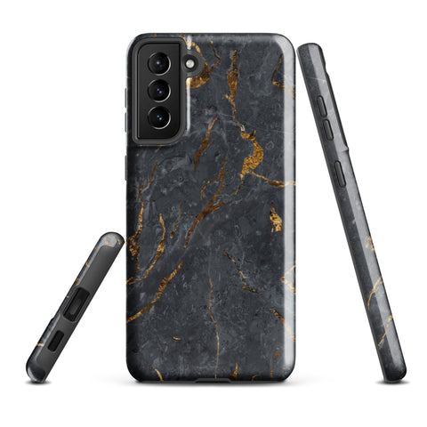 Black Golden Marble - Samsung Tough Case Glossy Samsung Galaxy S21 Plus - phone cases