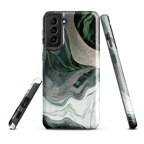 Green Marble - Samsung Tough Case Glossy Samsung Galaxy S21 Plus - phone cases