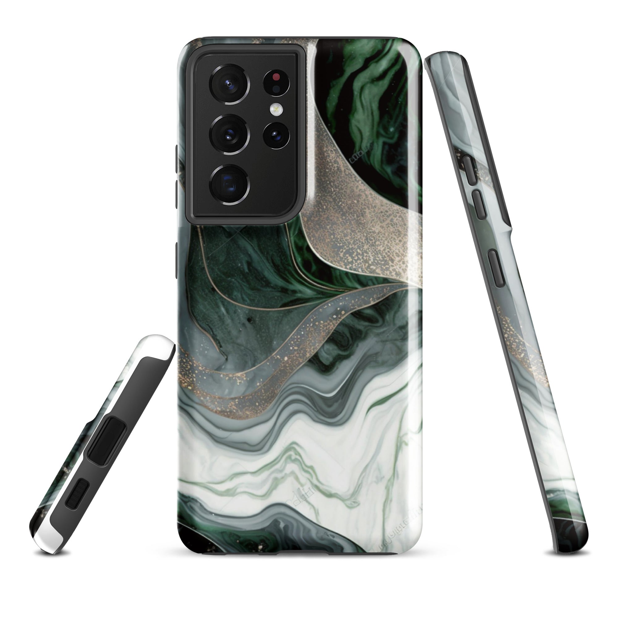 Green Marble - Samsung Tough Case Glossy Samsung Galaxy S21 Ultra - phone cases