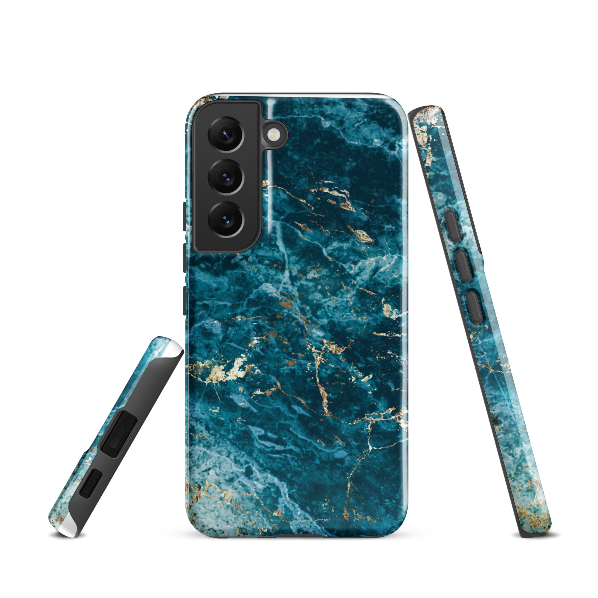 Liquid Blue marble - Samsung Tough Case Glossy Samsung Galaxy S22 - phone cases