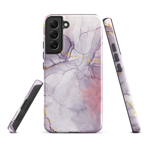 White Liquid Marble - Samsung Tough Case Glossy Samsung Galaxy S22 Plus - phone cases