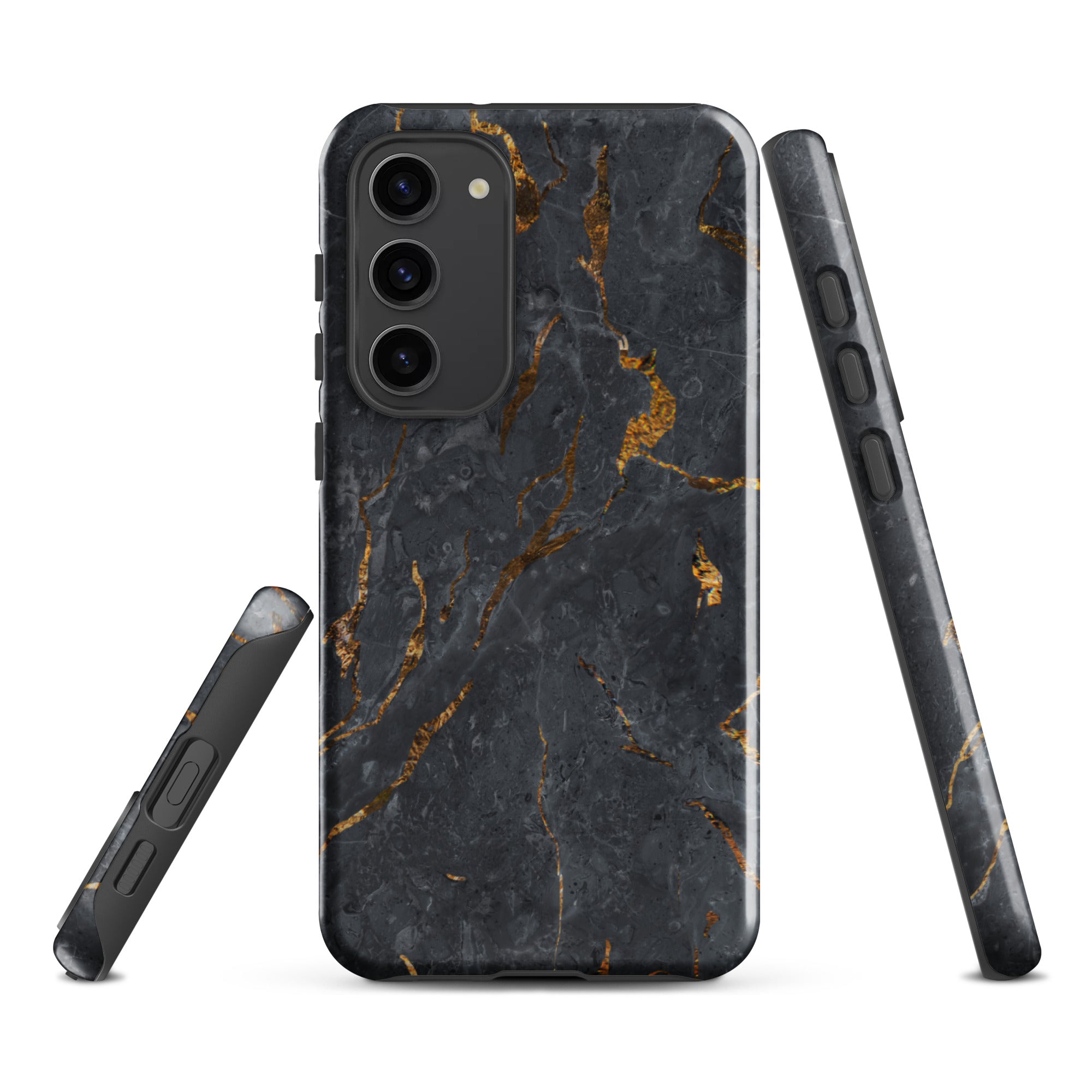 Black Golden Marble - Samsung Tough Case Glossy Samsung Galaxy S23 Plus - phone cases