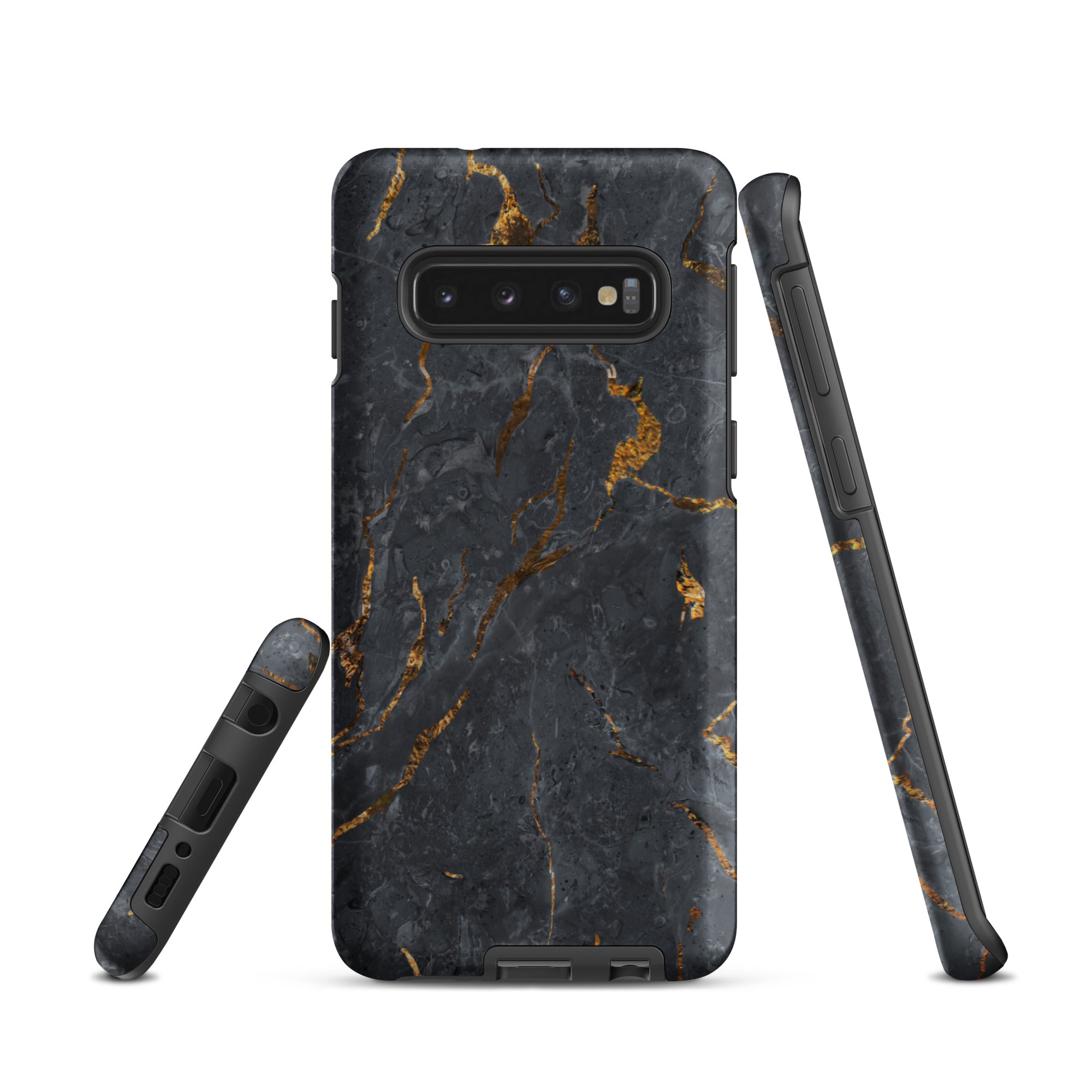 Black Golden Marble - Samsung Tough Case Matte Samsung Galaxy S10 - phone cases