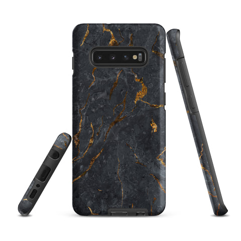 Black Golden Marble - Samsung Tough Case Matte Samsung Galaxy S10 Plus - phone cases