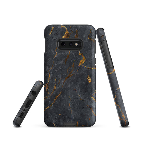 Black Golden Marble - Samsung Tough Case Matte Samsung Galaxy S10e - phone cases