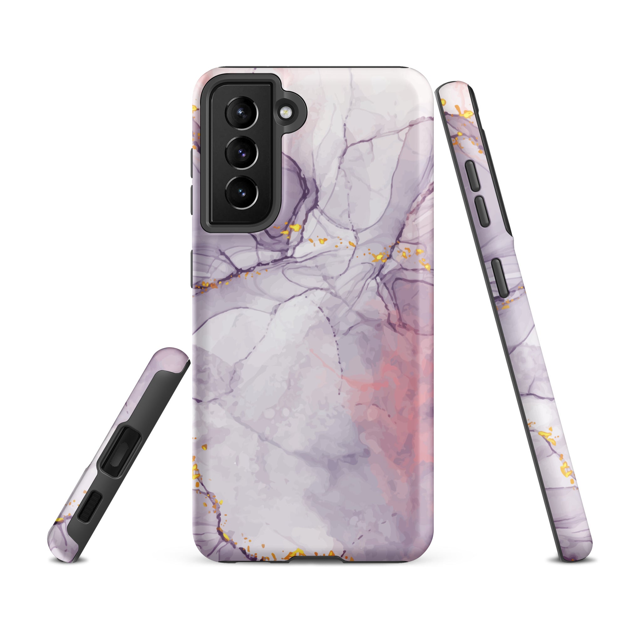 White Liquid Marble - Samsung Tough Case Matte Samsung Galaxy S21 FE - phone cases